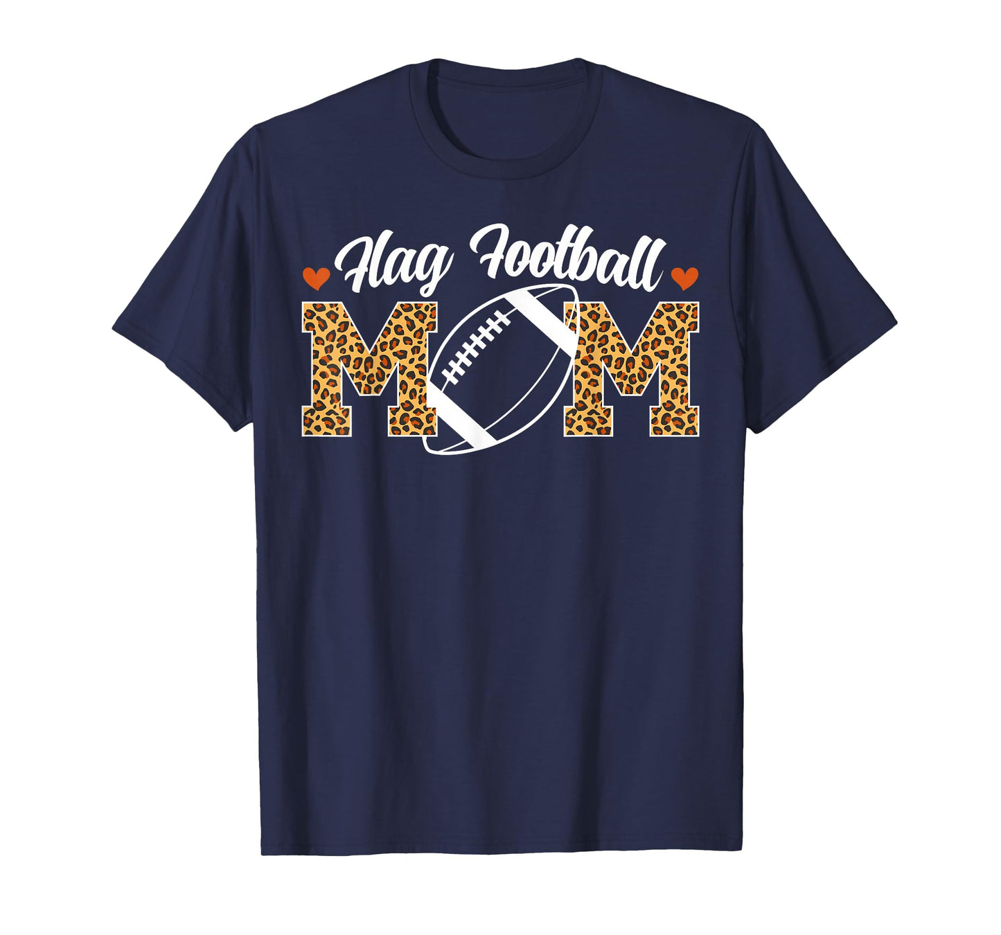 Flag Football Mom Of A Flag Football Player Mother Leopard T-Shirt
