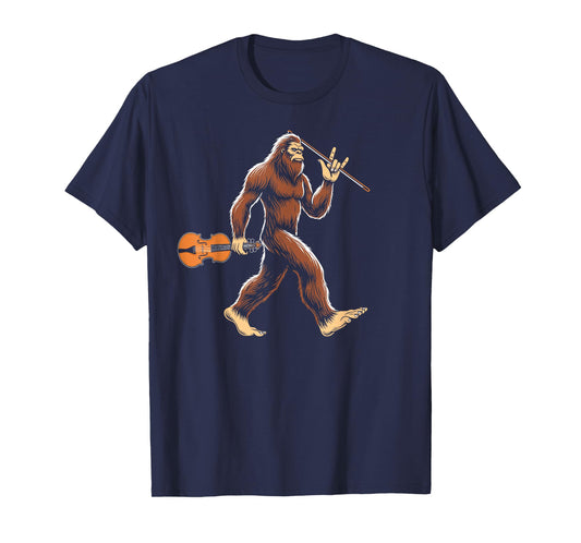 bigfoot playing violin sasquatch violist violinist gifts T-Shirt