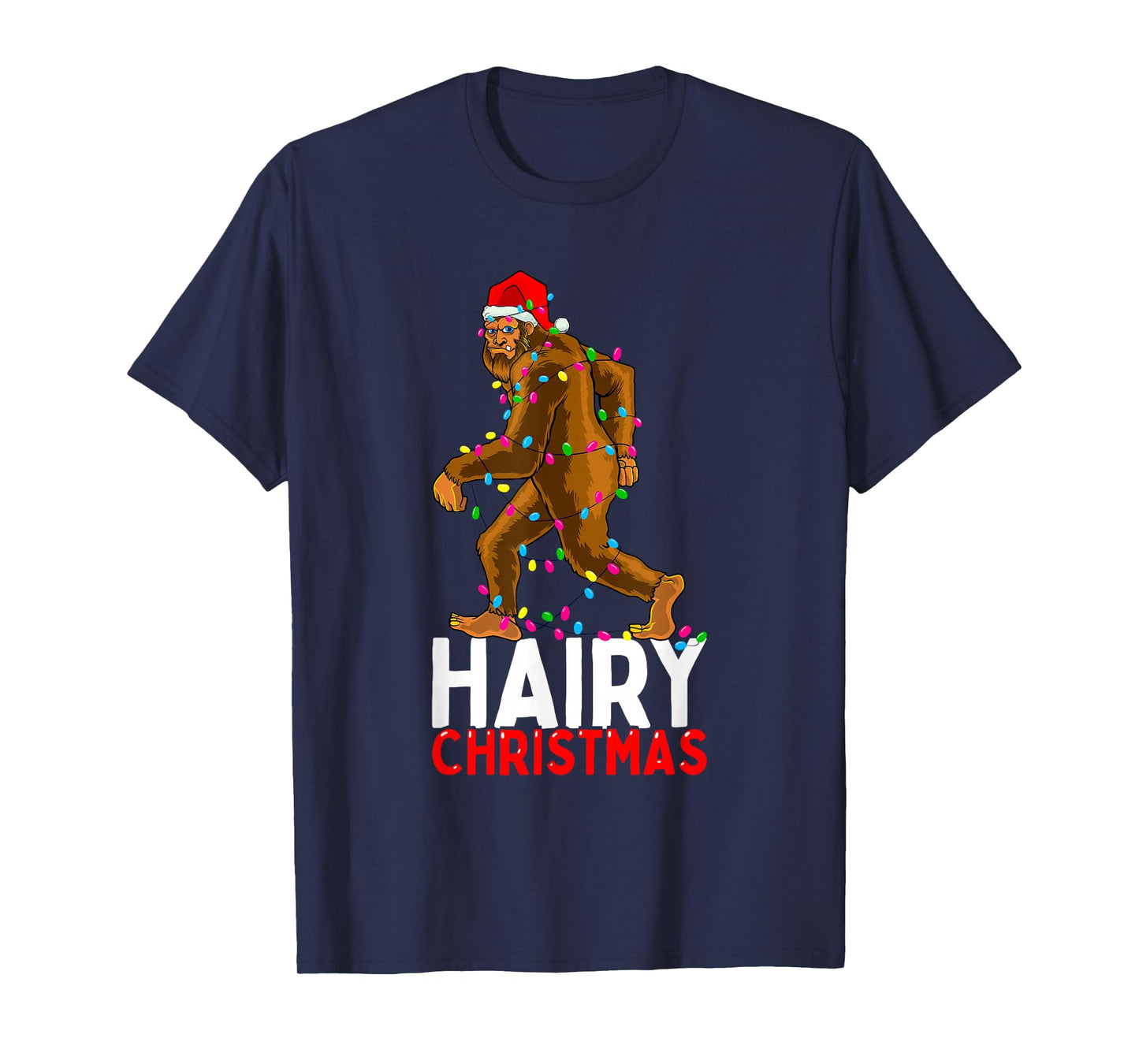 Bigfoot Hairy Christmas Funny Xmas Men Pajama T-Shirt