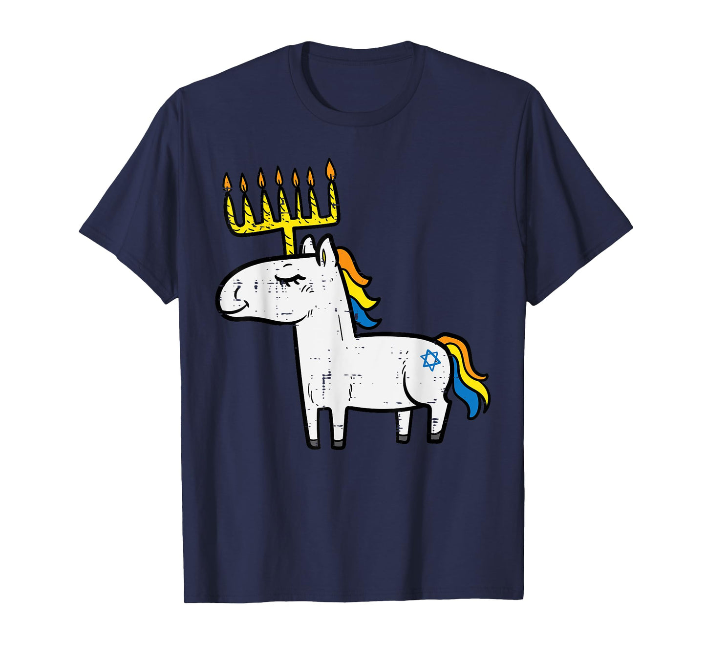 Menorah Unicorn Jewnicorn Hanukkah Pajamas Chanukah PJs Girl T-Shirt