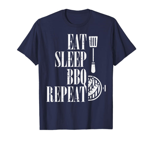 Eat Sleep Bbq Repeat Funny Barbecue Grilling Women Men Kids T-Shirt