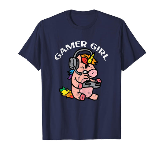Gamer Girl Unicorn Gaming Cute Women Girls Kids Teen Youth T-Shirt