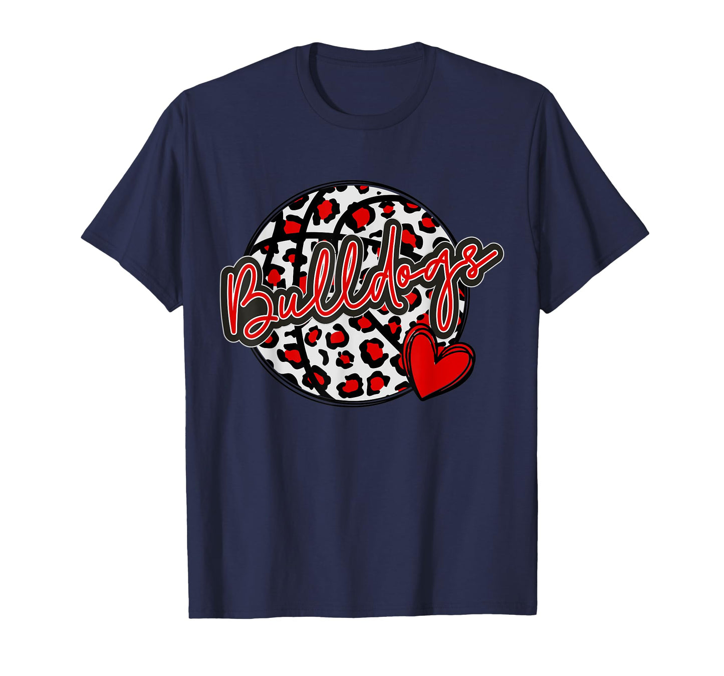 Leopard Cheetah Basketball BULLDOGS Spirit Game Tee T-Shirt