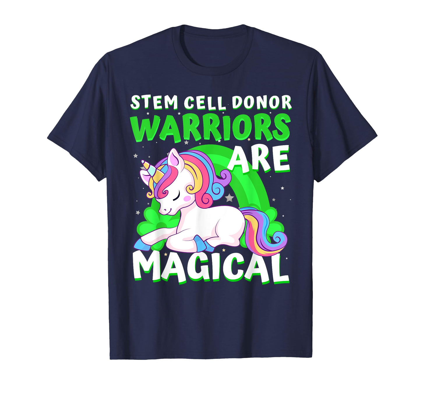 Warriors Magical Stem Cell Donor Awareness Ribbon Unicorn T-Shirt