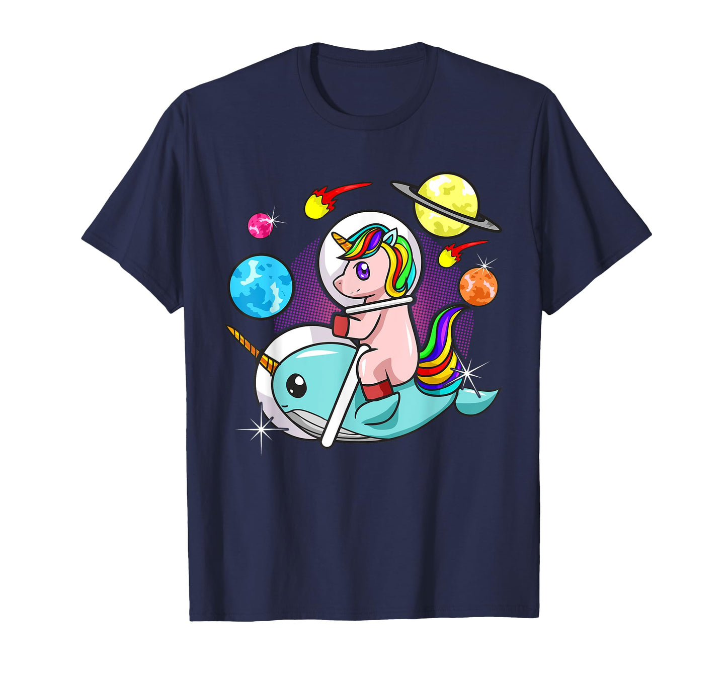 Unicorn Narwhal Space Astronaut Science Funny Humor T-Shirt