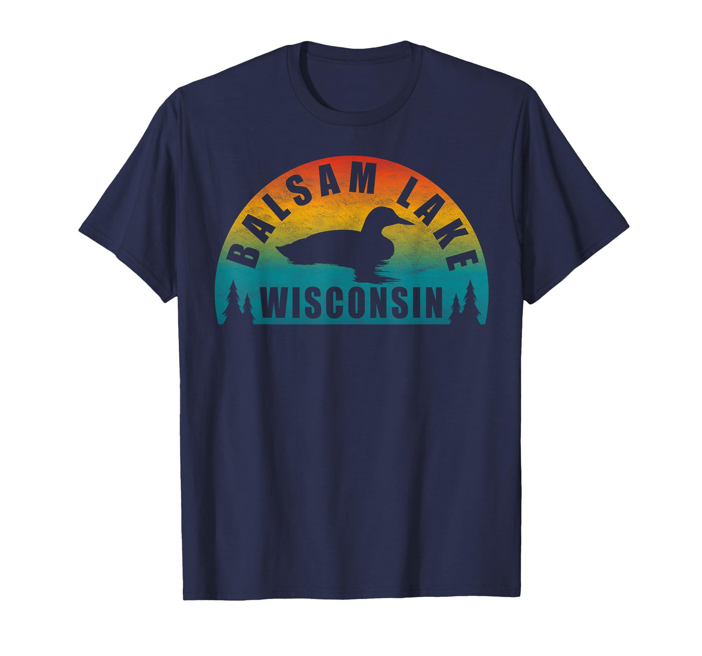 Balsam Lake Northern Wisconsin Sunset Loon T-Shirt