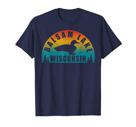 Balsam Lake Northern Wisconsin Sunset Loon T-Shirt