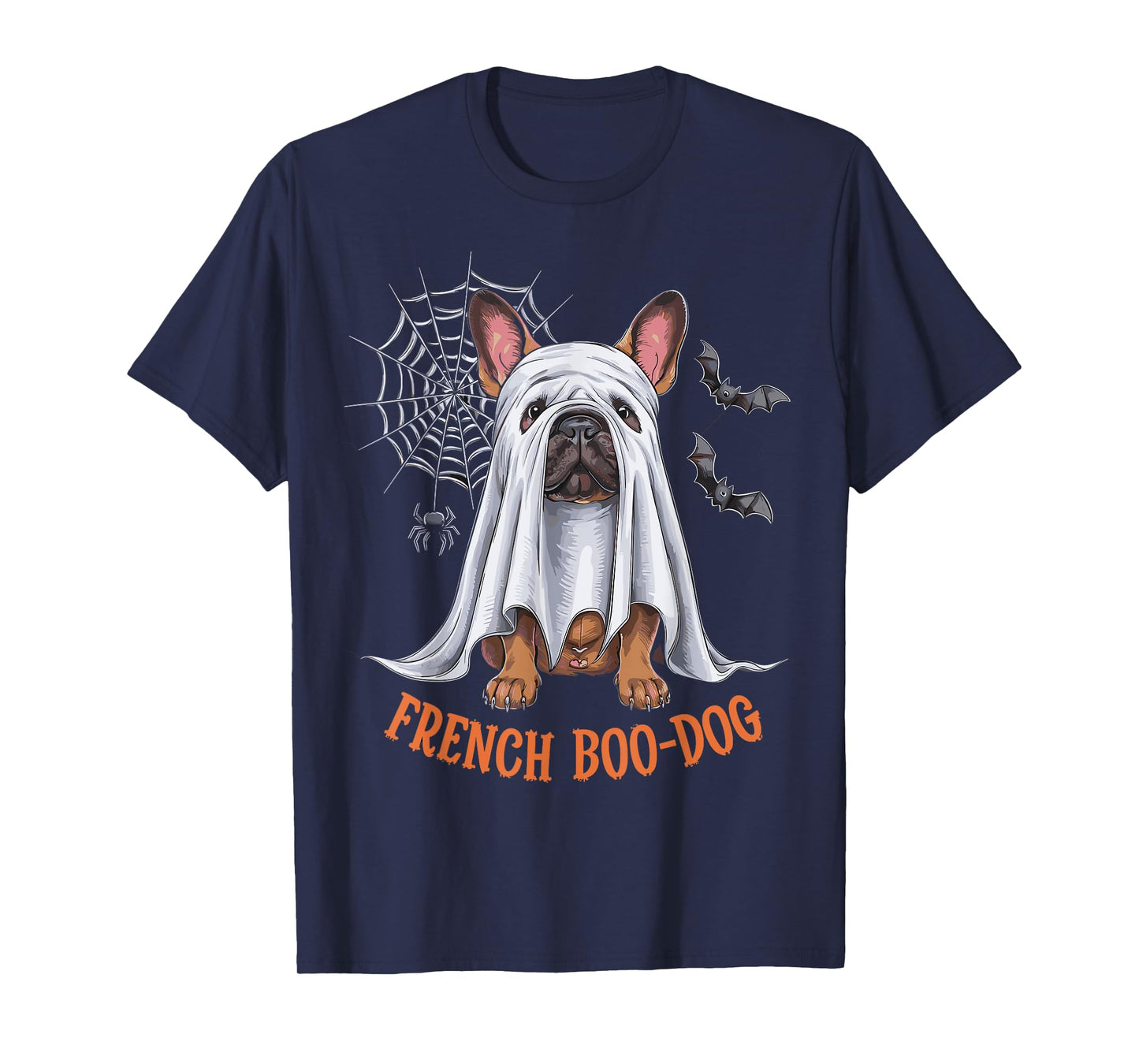 French Boo-Dog Funny French Bulldog Halloween Men Women Kids T-Shirt