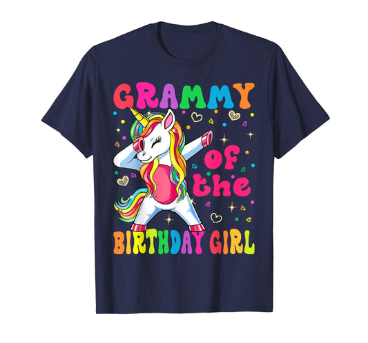 Grammy of the Birthday Princess Girl Dabbing Unicorn T-Shirt