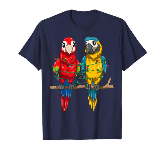 Parrot Christmas Macaw Xmas Lights Bird Lovers Christmas T-Shirt