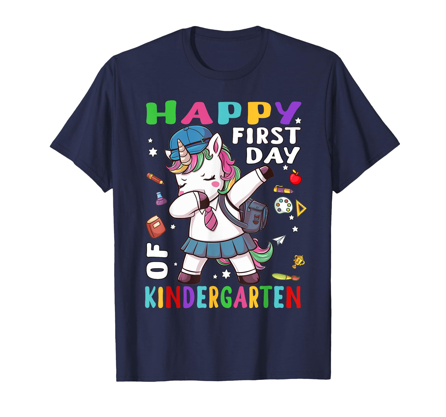 Happy 1st Day of Kindergarten Dabbing Unicorn Back to School T-Shirt
