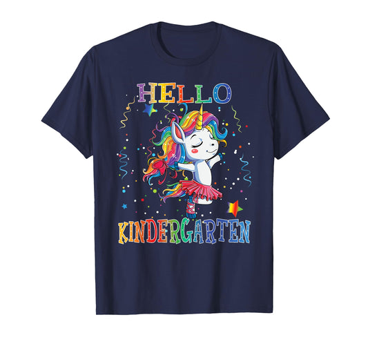 Hello Kindergarten Cute Unicorn First Day Of School Gifts T-Shirt