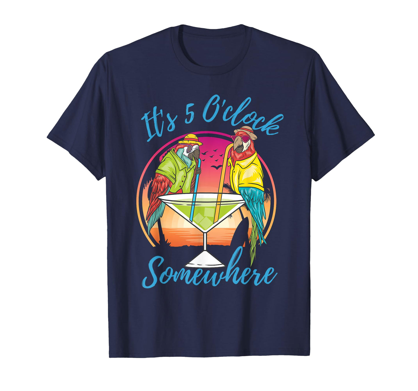 It Is 5 O'clock Somewhere Drinking Parrot T-Shirt