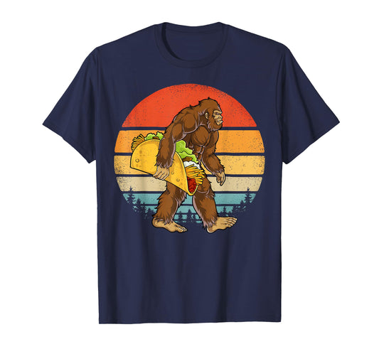 Bigfoot Carrying Taco Funny Cinco de Mayo Boys Men Sasquatch T-Shirt