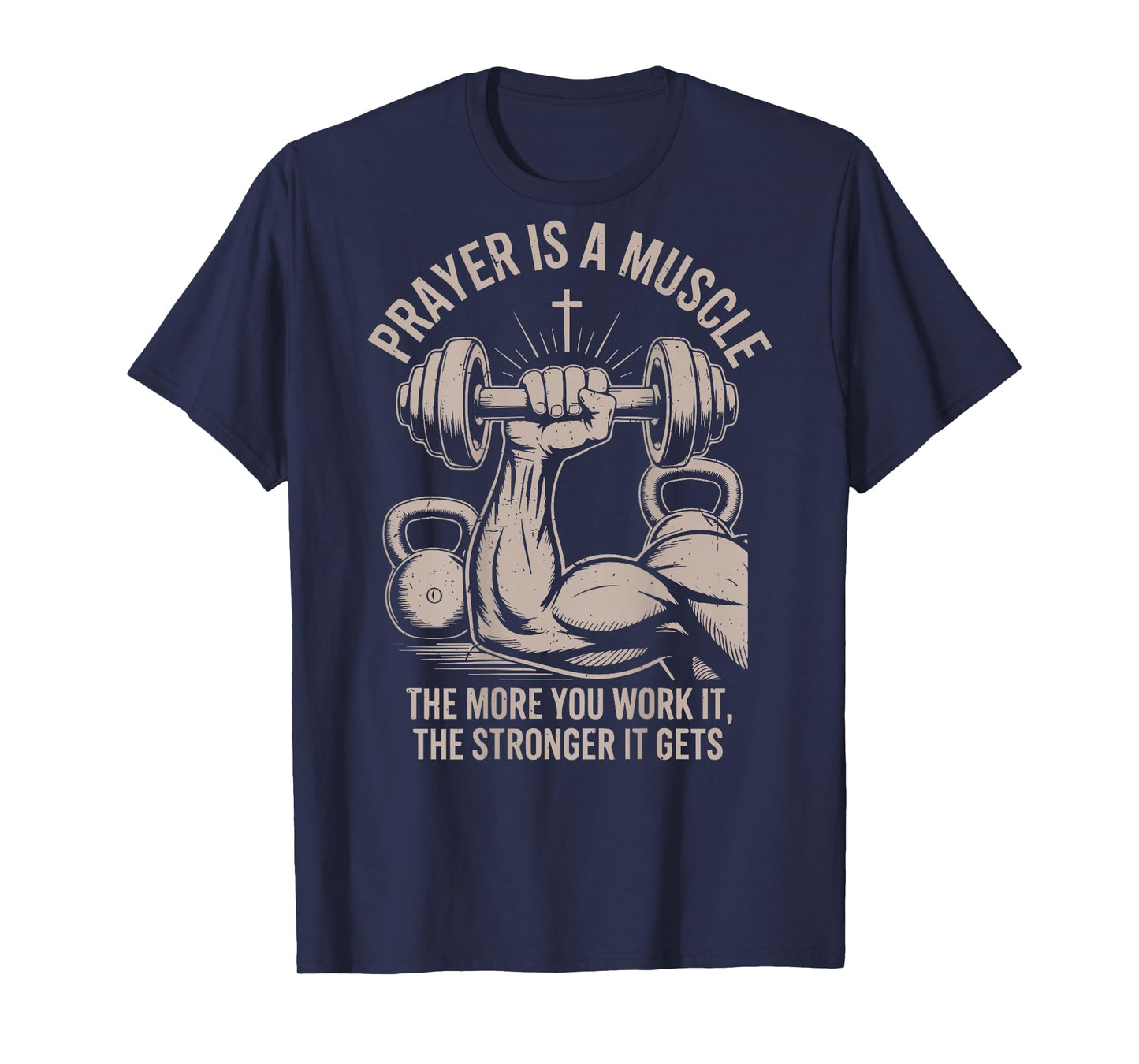 Men's Christian Workout Prayer Is A Muscle Jesus Gym Christ T-Shirt