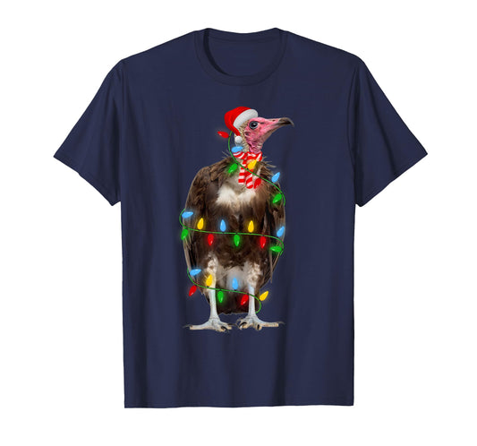 Vulture Bird Xmas Lighting Holiday Santa Vulture Christmas T-Shirt