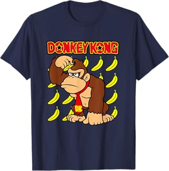 Donkey Kong Ape Thoughts Banana Background T-Shirt