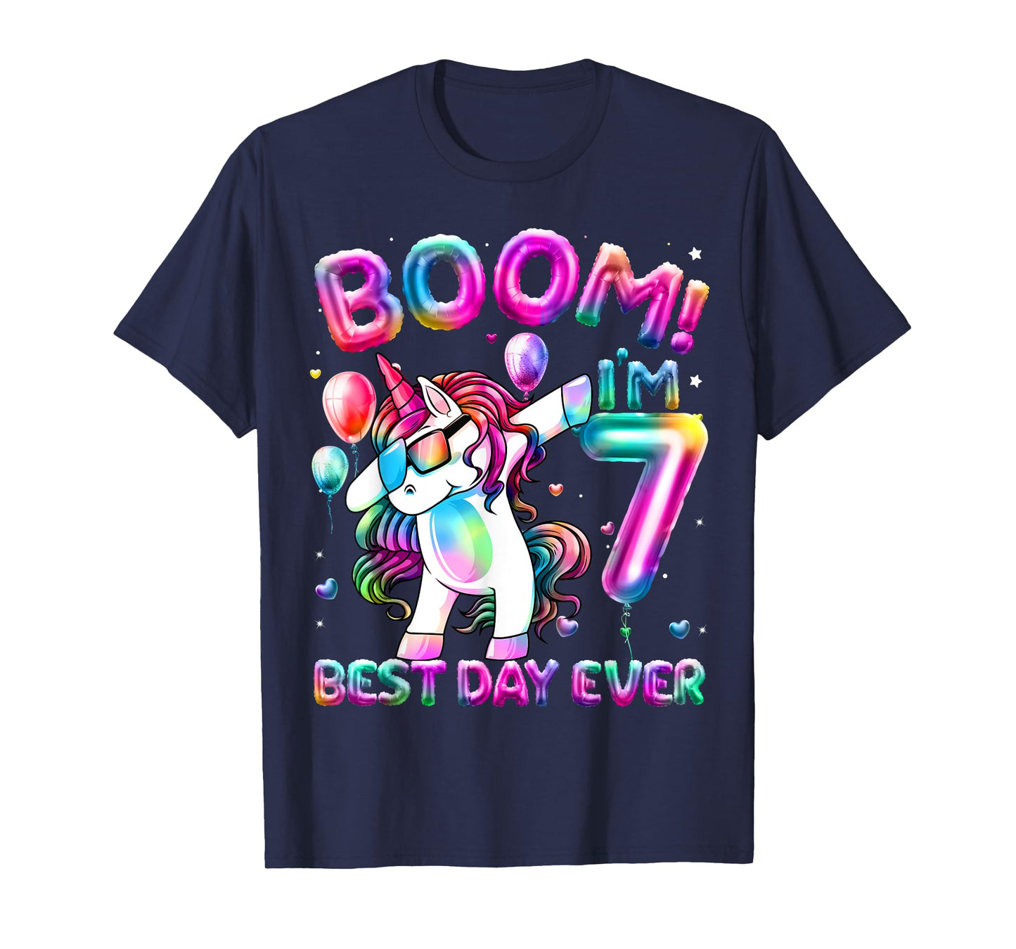7 Years Old Dabbing Unicorn Gifts 7th Birthday Girl Party T-Shirt