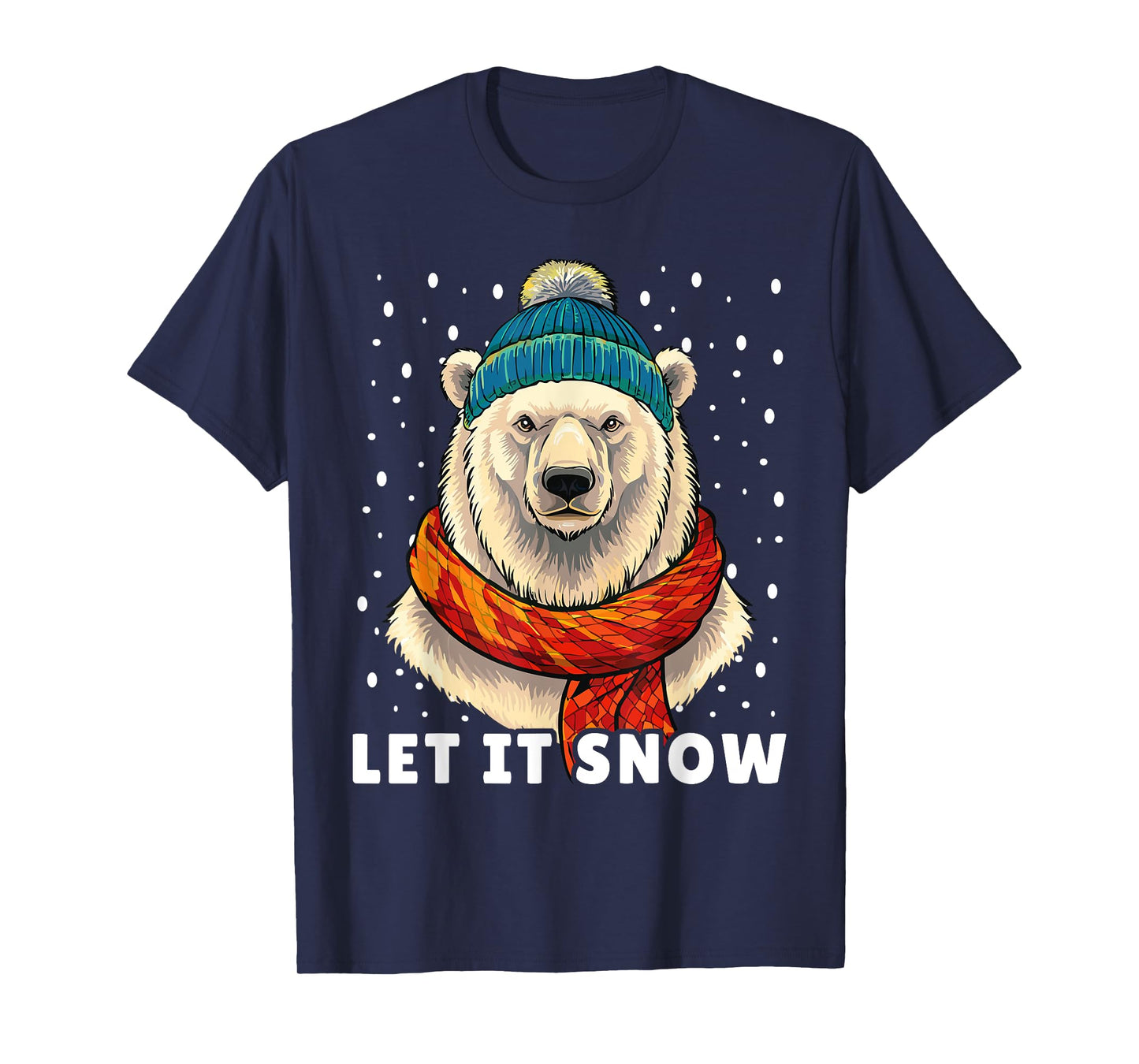 Funny Polar Bear Tee Winter Christmas Ice Bear Let It Snow T-Shirt