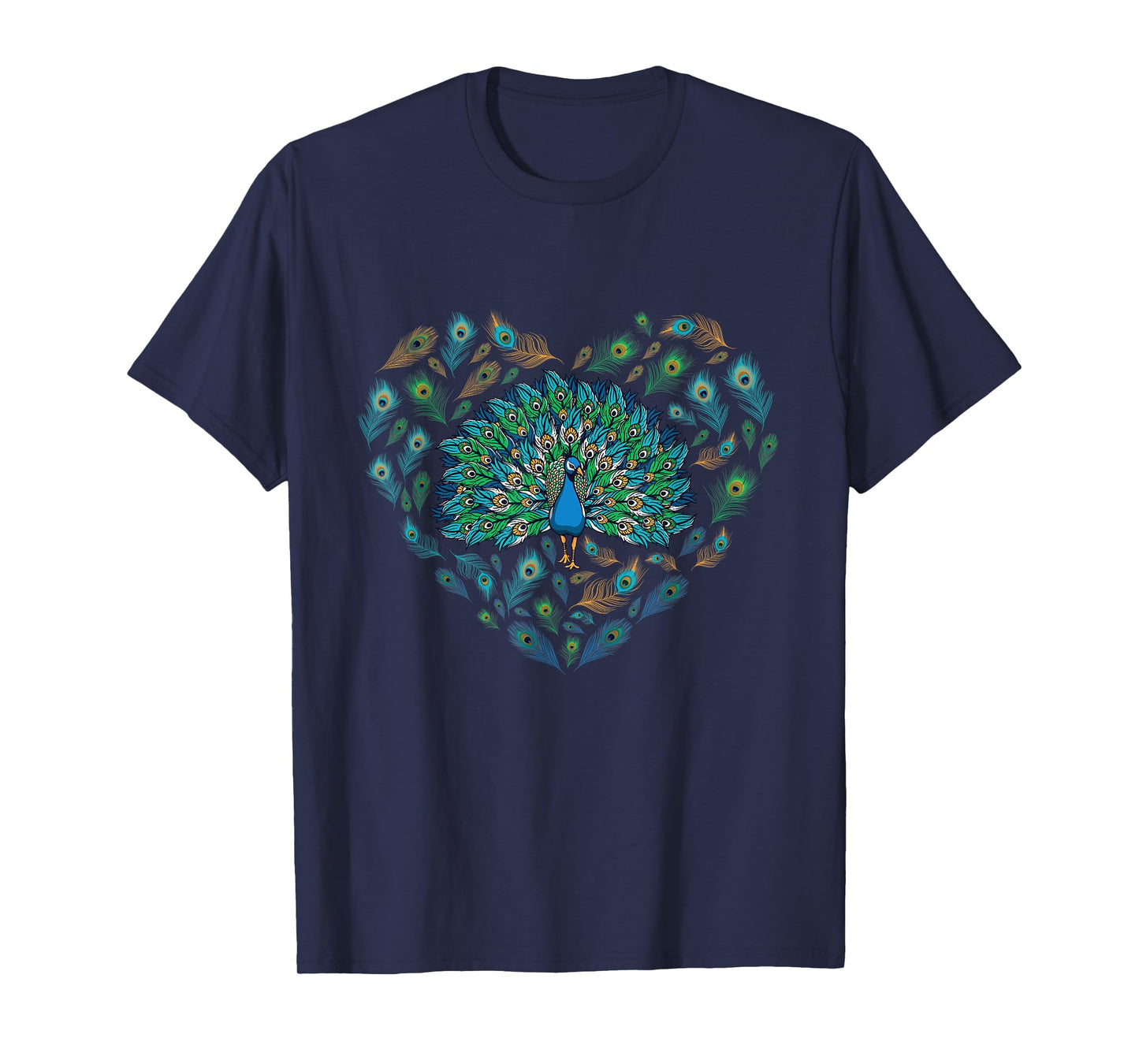 Peacock Decorative Colorful Peacock love heart men women kid T-Shirt