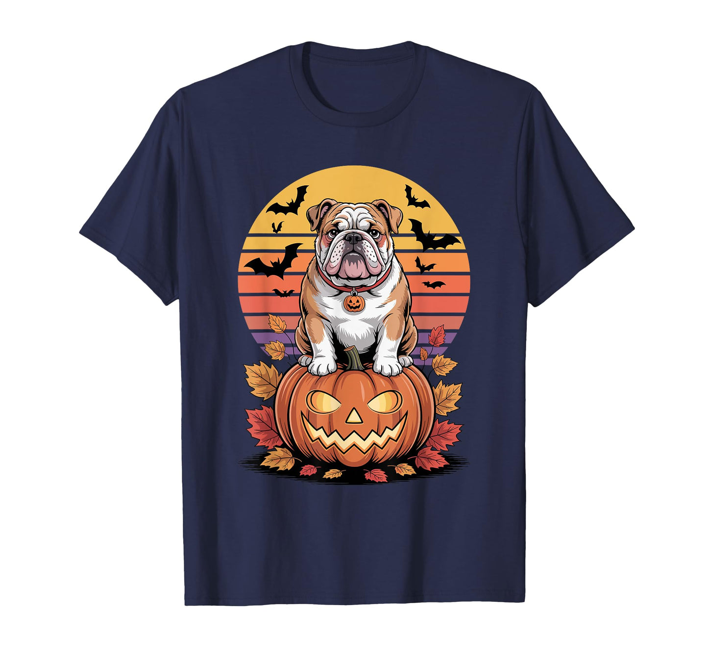 Halloween Retro English Bulldog T-Shirt