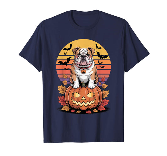 Halloween Retro English Bulldog T-Shirt
