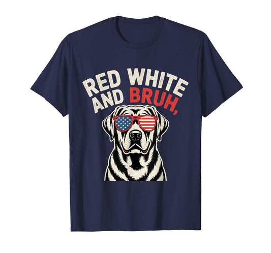 Red White And Bruh Labrador Retriever Dog USA Lovers T-Shirt