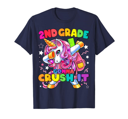 2nd Grade Dabbing Unicorn Back to School Shirt Girls Gift T-Shirt