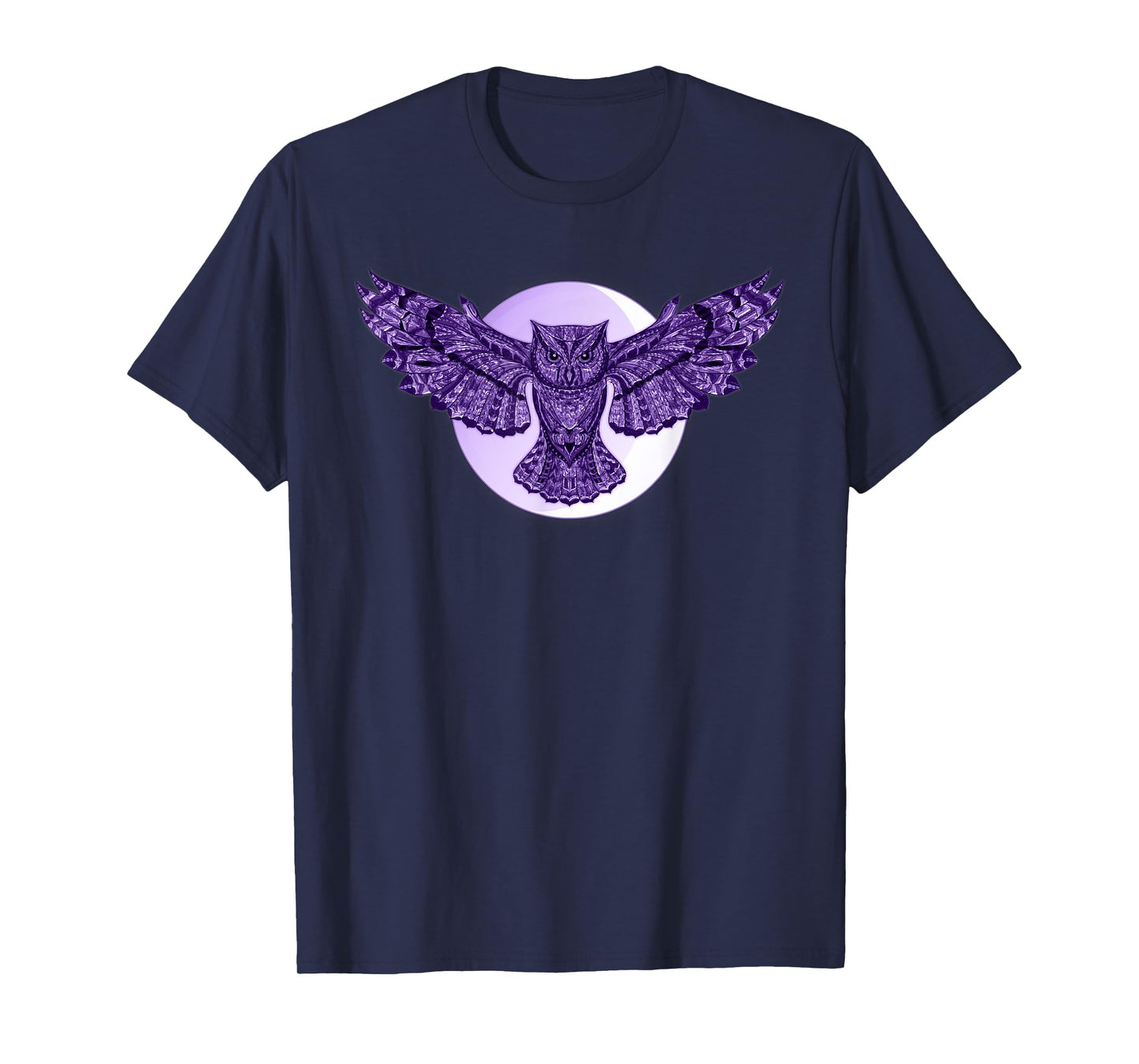 Purple Owl Full Moon T-Shirt for Owl-Lovers Owl Totem Tee