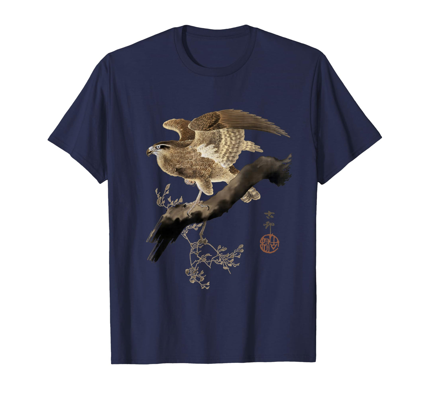 Japanese Falcon Bird of Prey Hunting Bird Falconry Japan Art T-Shirt