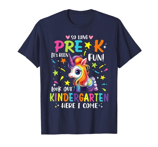 So Long Pre-K Kindergarten Here I Come Unicorn Graduation T-Shirt