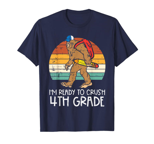 Bigfoot Sasquatch Crush 4th Grade Fourth First Day Of School T-Shirt