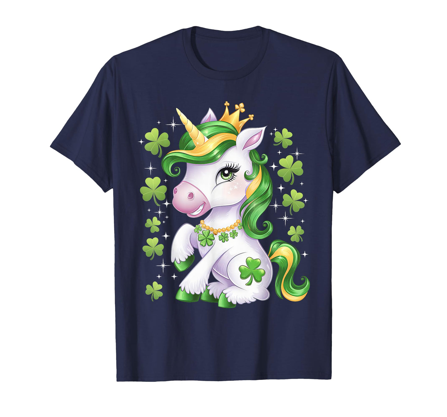 Cute Unicorn Shamrock St Patricks Day Girls Kids Lepricorn T-Shirt
