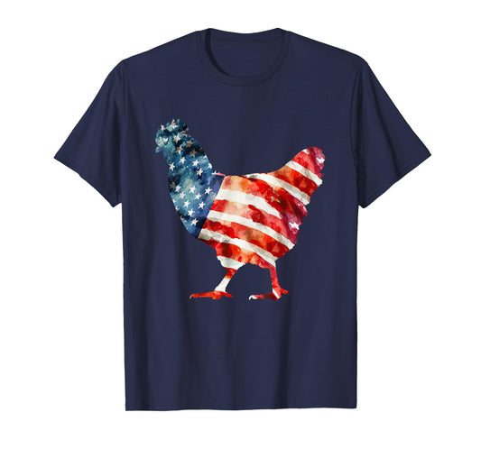 USA Chicken 4th of July Chicken American Flag T-Shirt for Women Kids Men