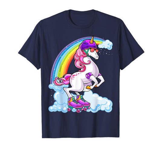 Unicorn Roller Skate Roller Derby Birthday Shirt Girls Gift T-Shirt