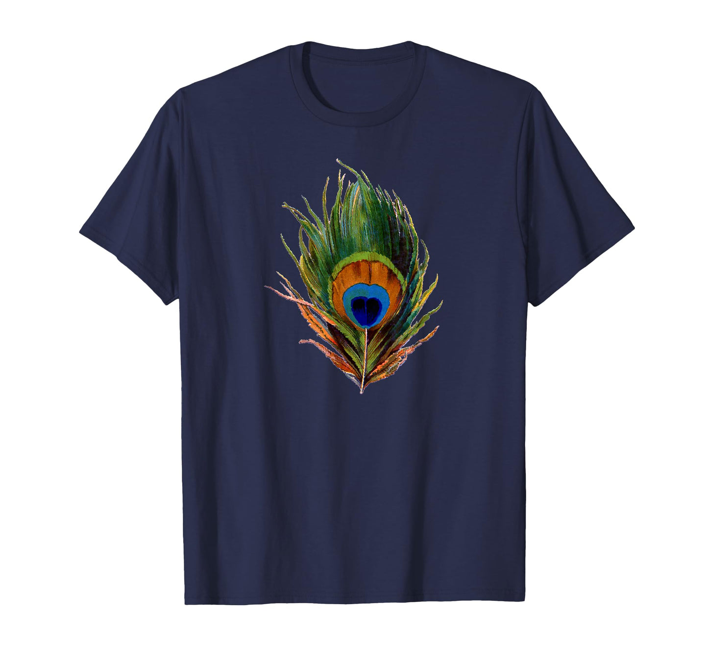 Vintage Peacock Feather Print T Shirt T-Shirt