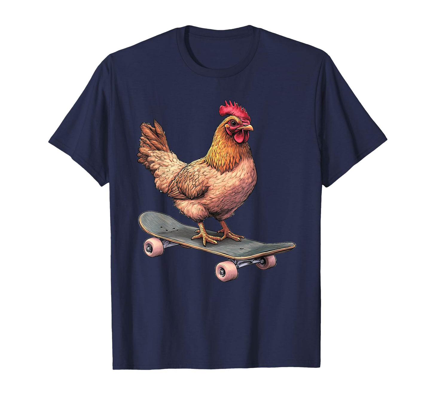 Funny Chicken On A Skateboard Skateboarding T-Shirt