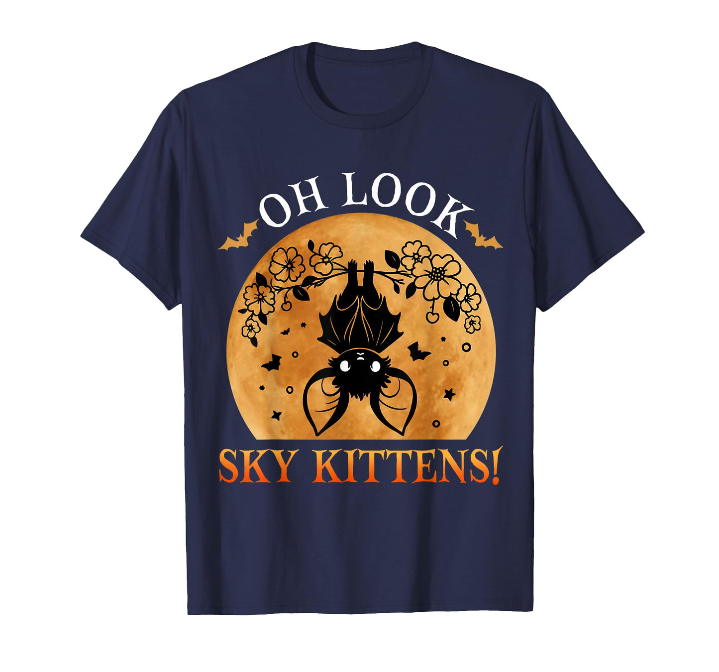 Oh Look Sky Kittens Funny Bat Lovers Halloween Costume Kids T-Shirt