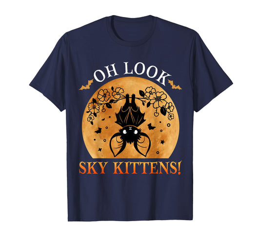 Oh Look Sky Kittens Funny Bat Lovers Halloween Costume Kids T-Shirt