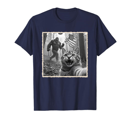 4th of July Bigfoot & Sasquatch, Patriotic, American Flag T-Shirt