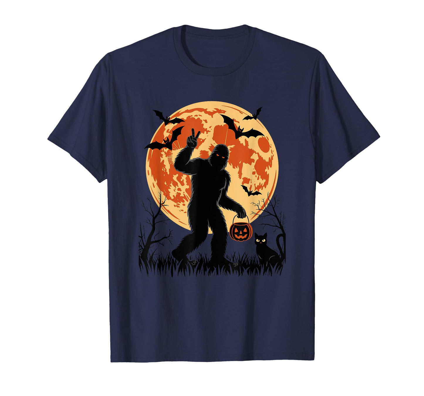 Funny Halloween Sasquatch Rocking Bigfoot Halloween T-Shirt