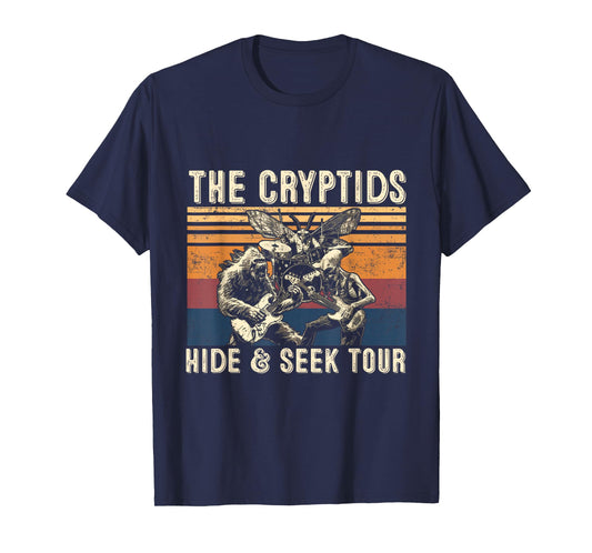 The Cryptids Hide & Seek Tour CryptidBigfoot Mothman UFO T-Shirt