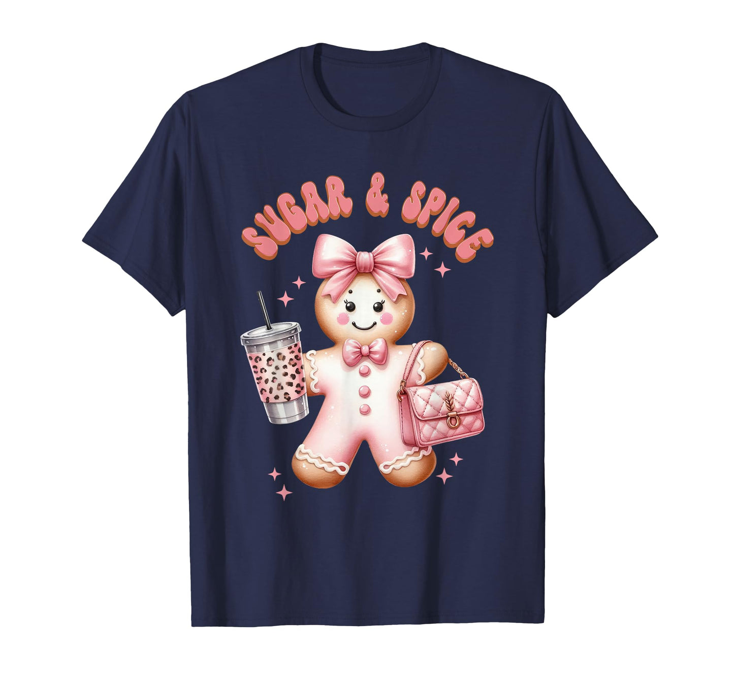 Gingerbread Pink Xmas Christmas Holidays Girl T-Shirt