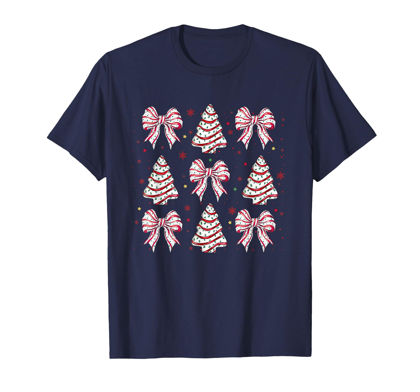 Merry Christmas Xmas Family Matching Apparel Coquette Christmas Tree Cake Bow Girly Unisex-Kids T-Shirt Black Small