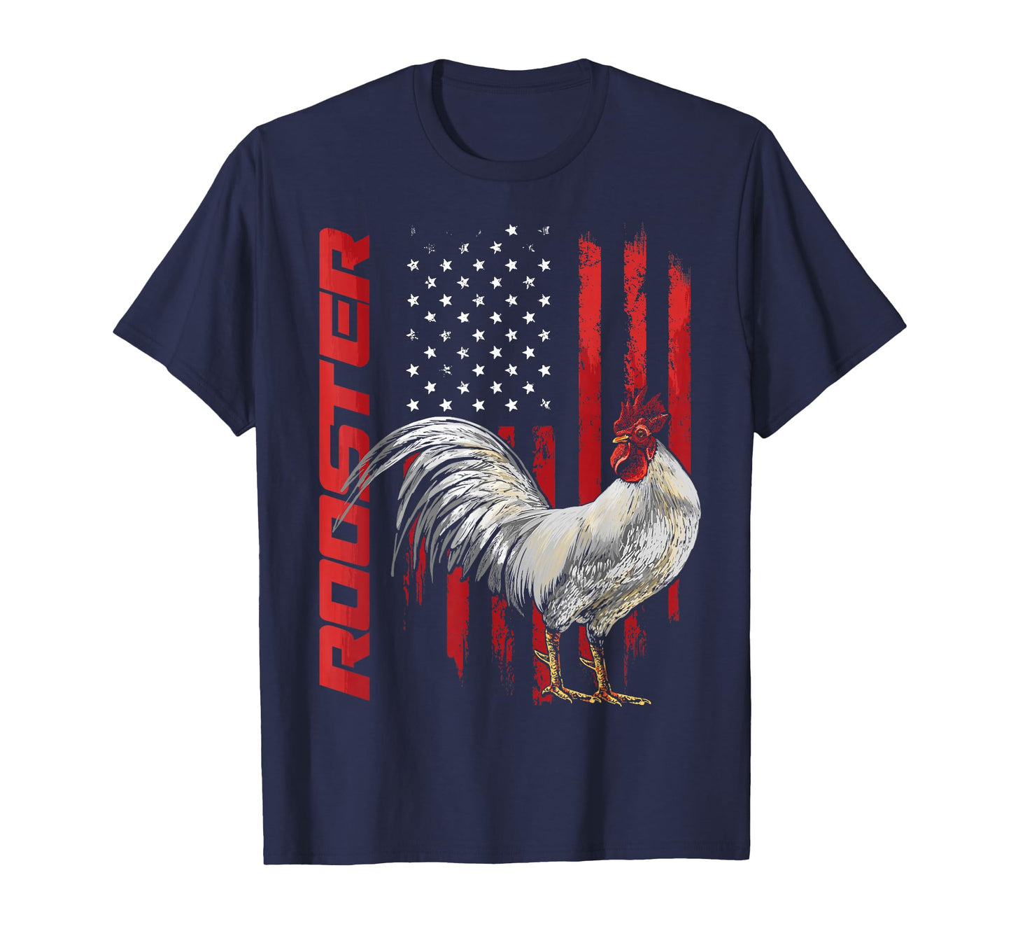 Rooster Chicken American Flag USA Fighting Cock T-Shirt