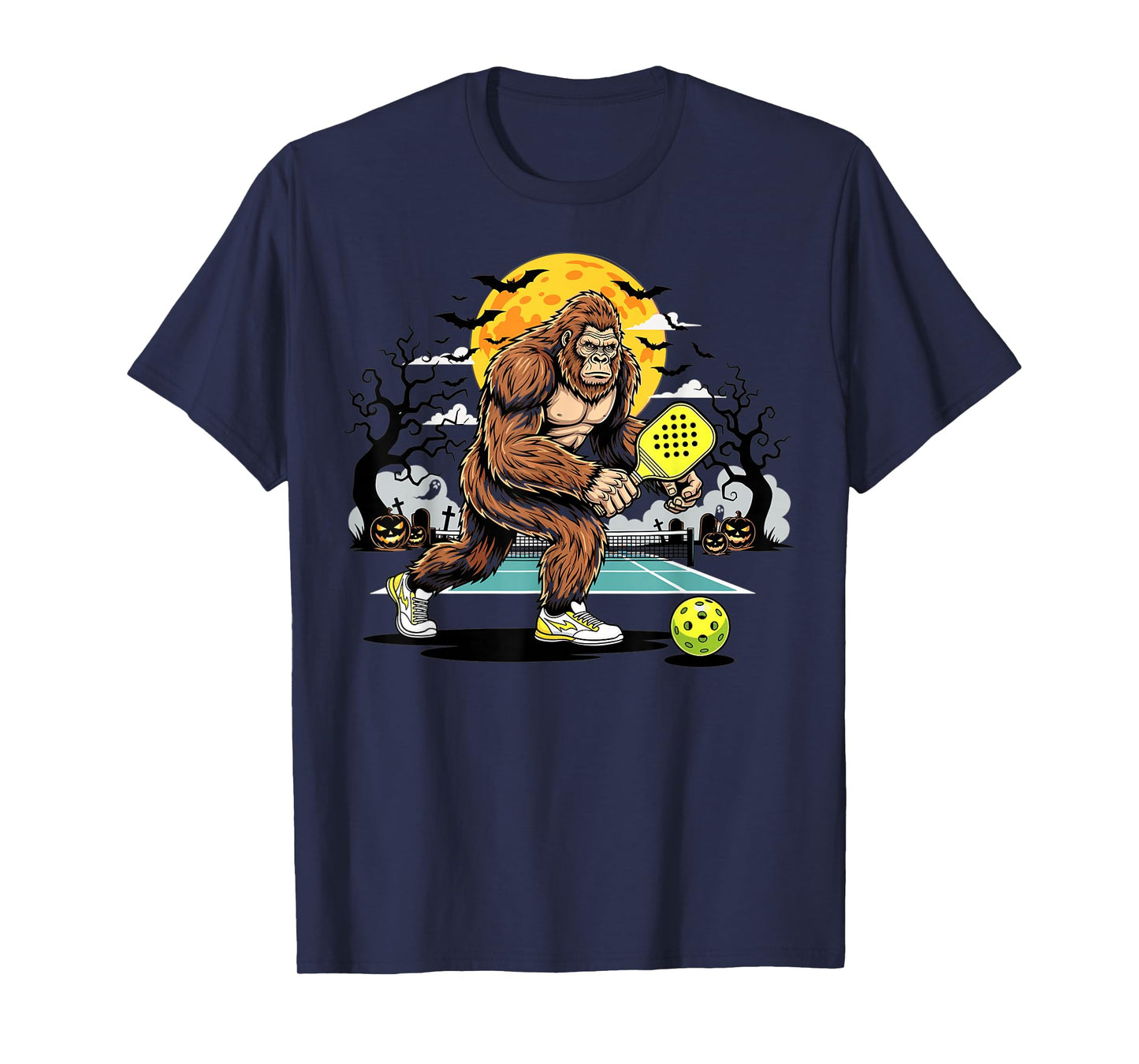 Bigfoot Halloween Pickleball Monster Costume T-Shirt