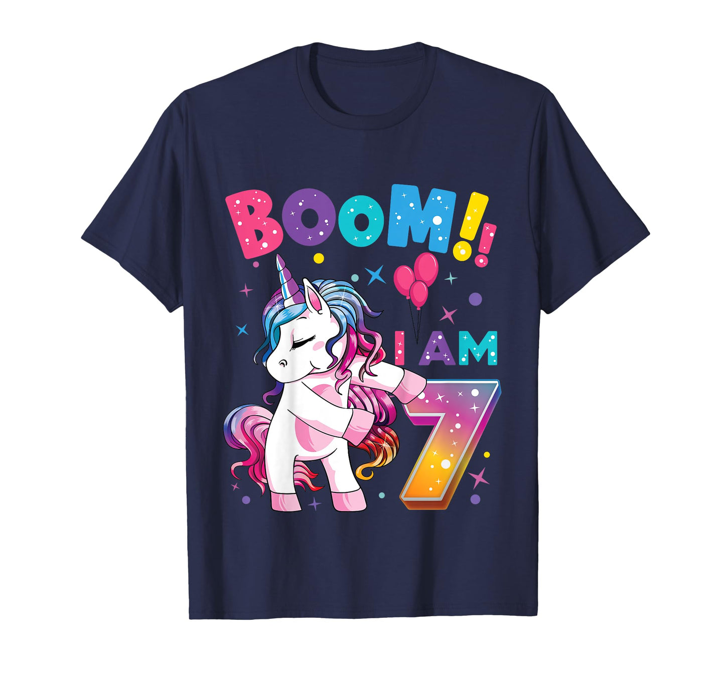 7 Years Old Unicorn Flossing 7th Birthday Girl Unicorn Party T-Shirt