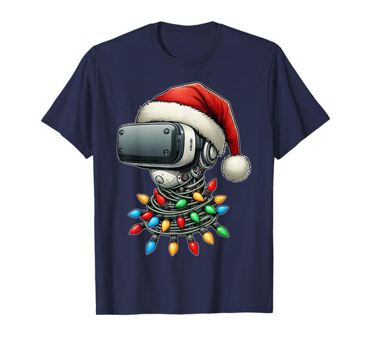 Virtual Reality VR Player Video Gaming Christmas Hat Xmas T-Shirt
