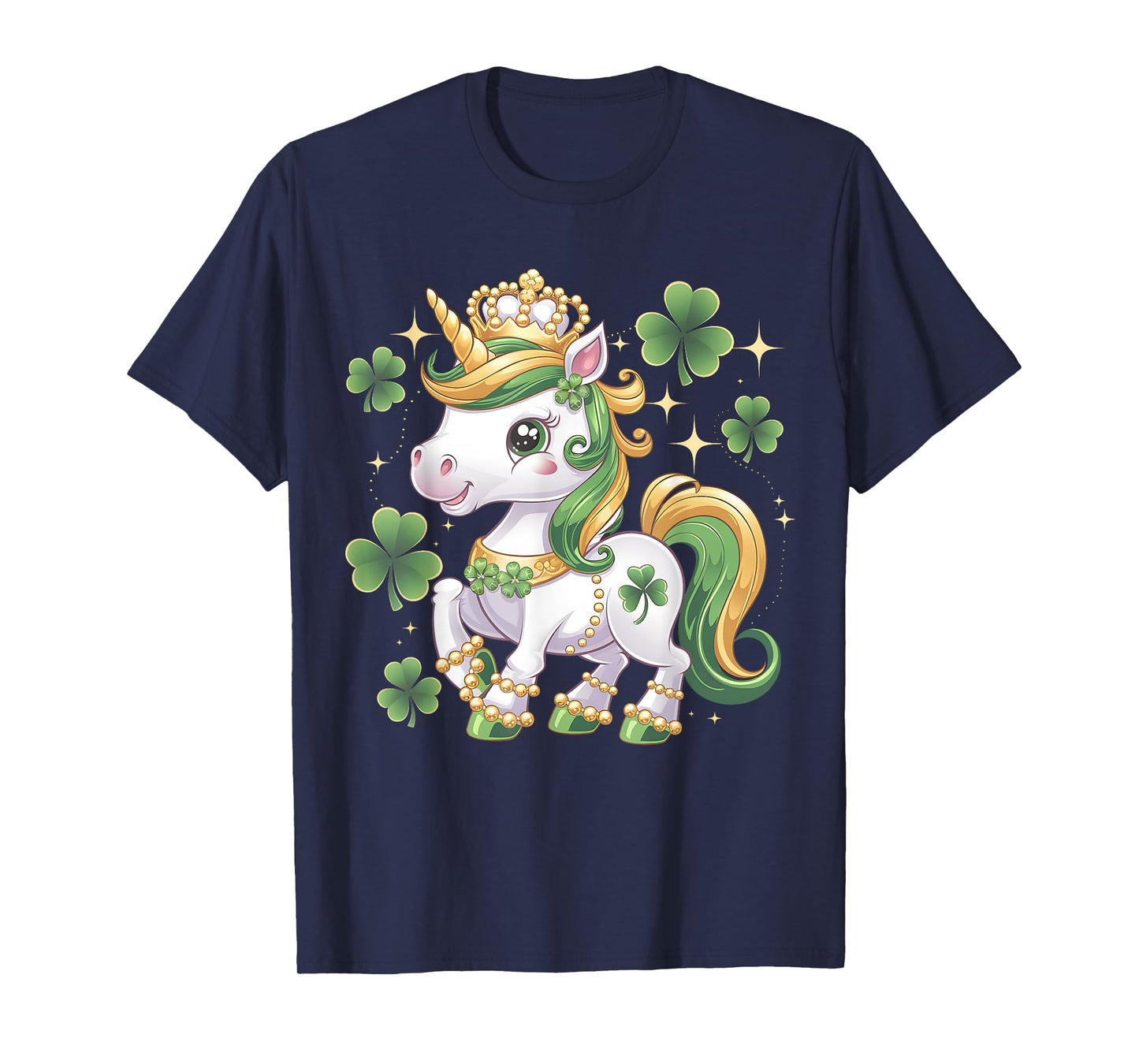 St Patricks Day Toddler Girls Kid Unicorn Shamrock Lepricorn T-Shirt
