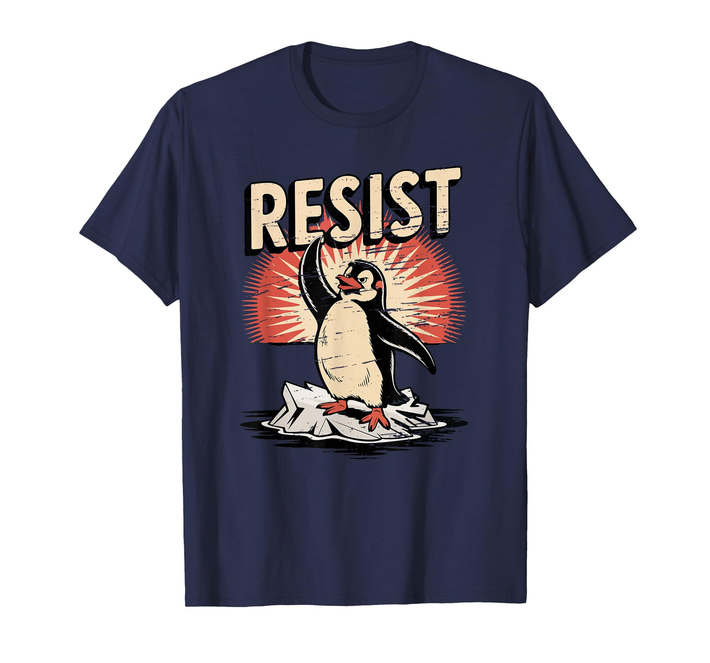 Resist Penguin Activism Vintage Protest Penguins Resist T-Shirt